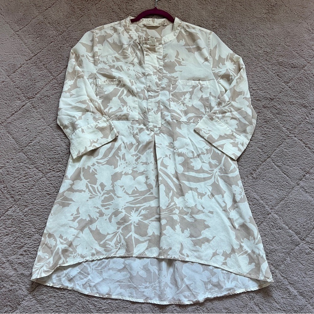 Soft Surroundings Roselyn Tunic Floral Preppy Minimalist Vacation Capsule Size M